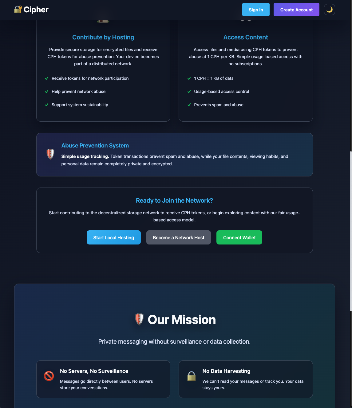 cipher.social mobile and desktop clients managing rotating encryption keys