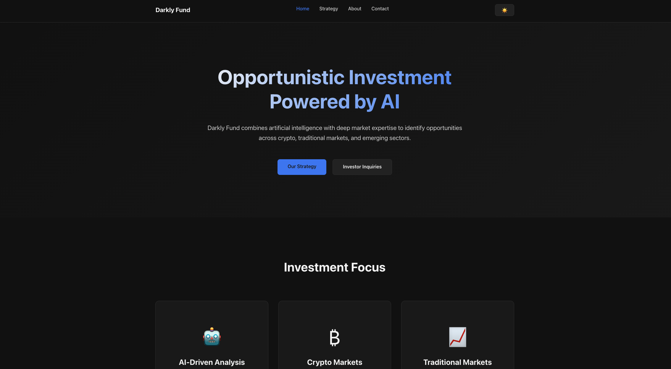 darkly.fund AI-driven hedge fund