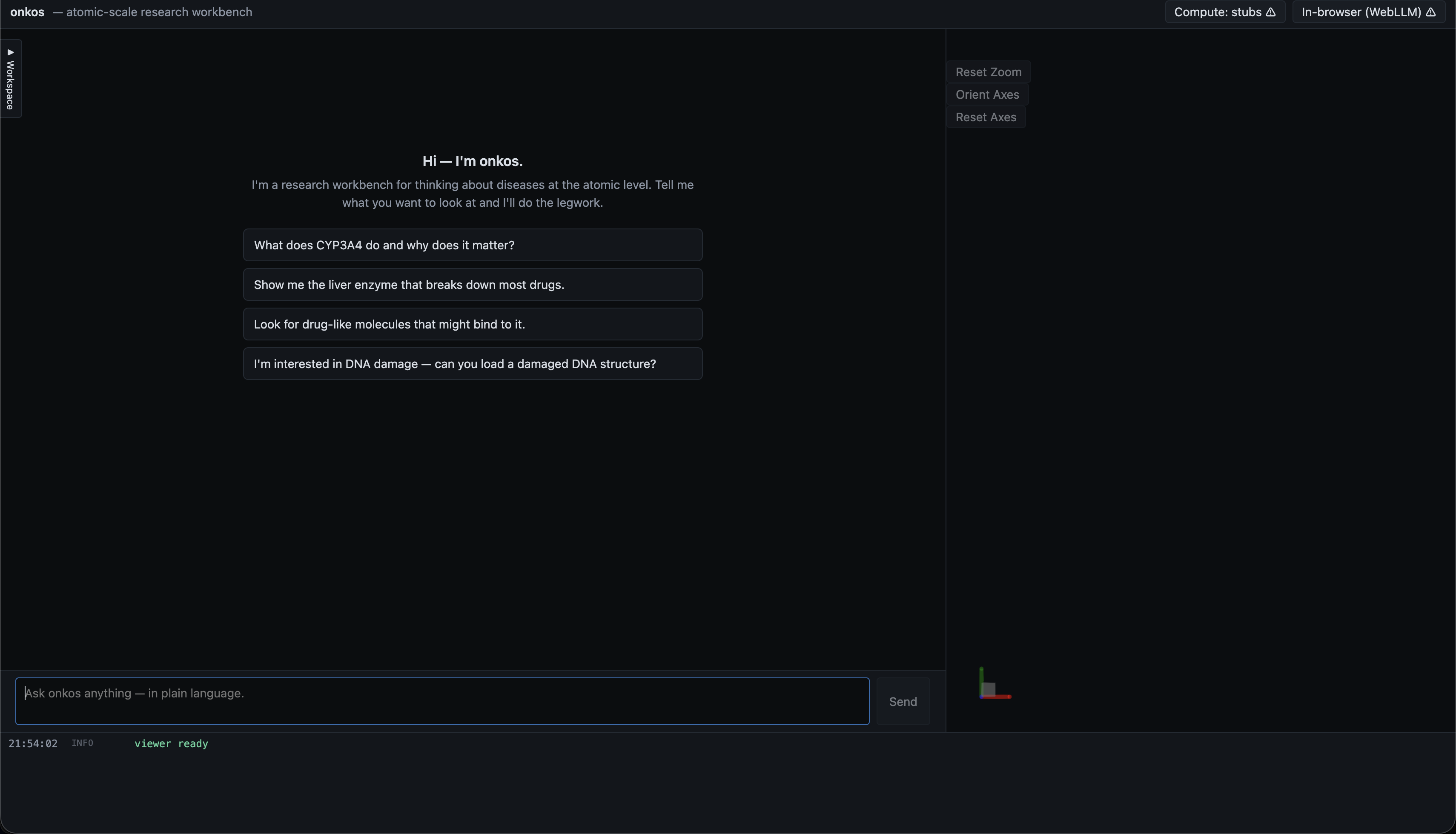 onkos browser-native atomic-scale research workbench